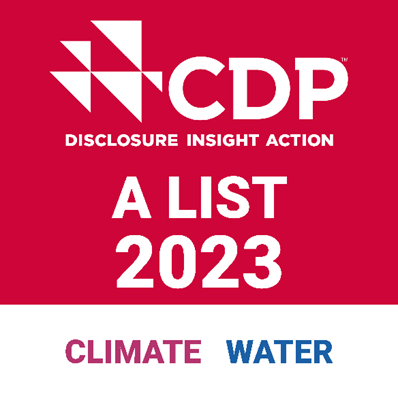 CDP「気候変動」および「水セキュリティ」分野の情報開示においてAスコアを獲得