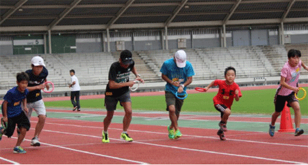 そして本日のメイン競技、６組に分かれての４００ｍリレー！！