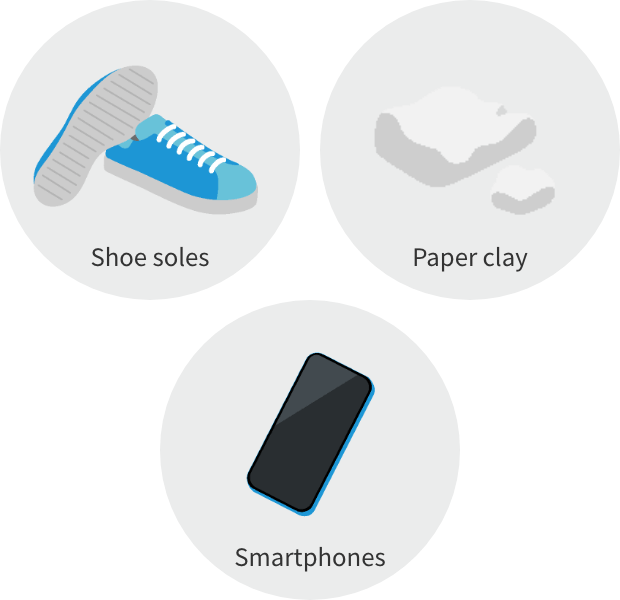 Familiar products in which fine particles are used