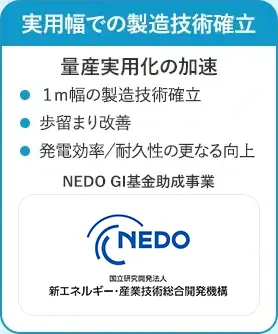 実用幅での製造技術確立