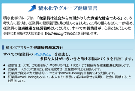 積水化学グループ健康宣言および健康経営基本方針の制定