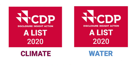 CDP「気候変動」および「水セキュリティ」両部門でAリスト企業に選定